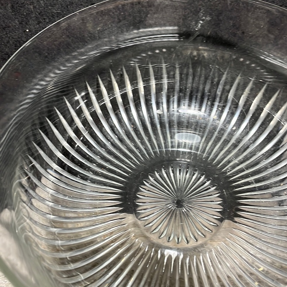 Vintage Reims France Crystal Serving Bowl 8 1/2 inch Round 3 3/4 inches tall